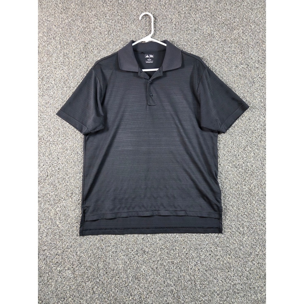 Adidas Golf Shirt Mens S Black Excellent Textured Performance Short Sleeve Polo